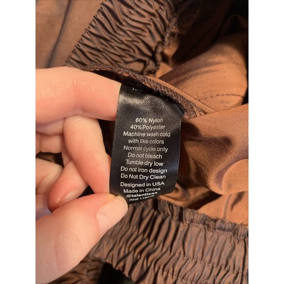 Talentless Men’s Reflective Track Pants Nylon Brown MERLOT Small - Picture 7 of 7